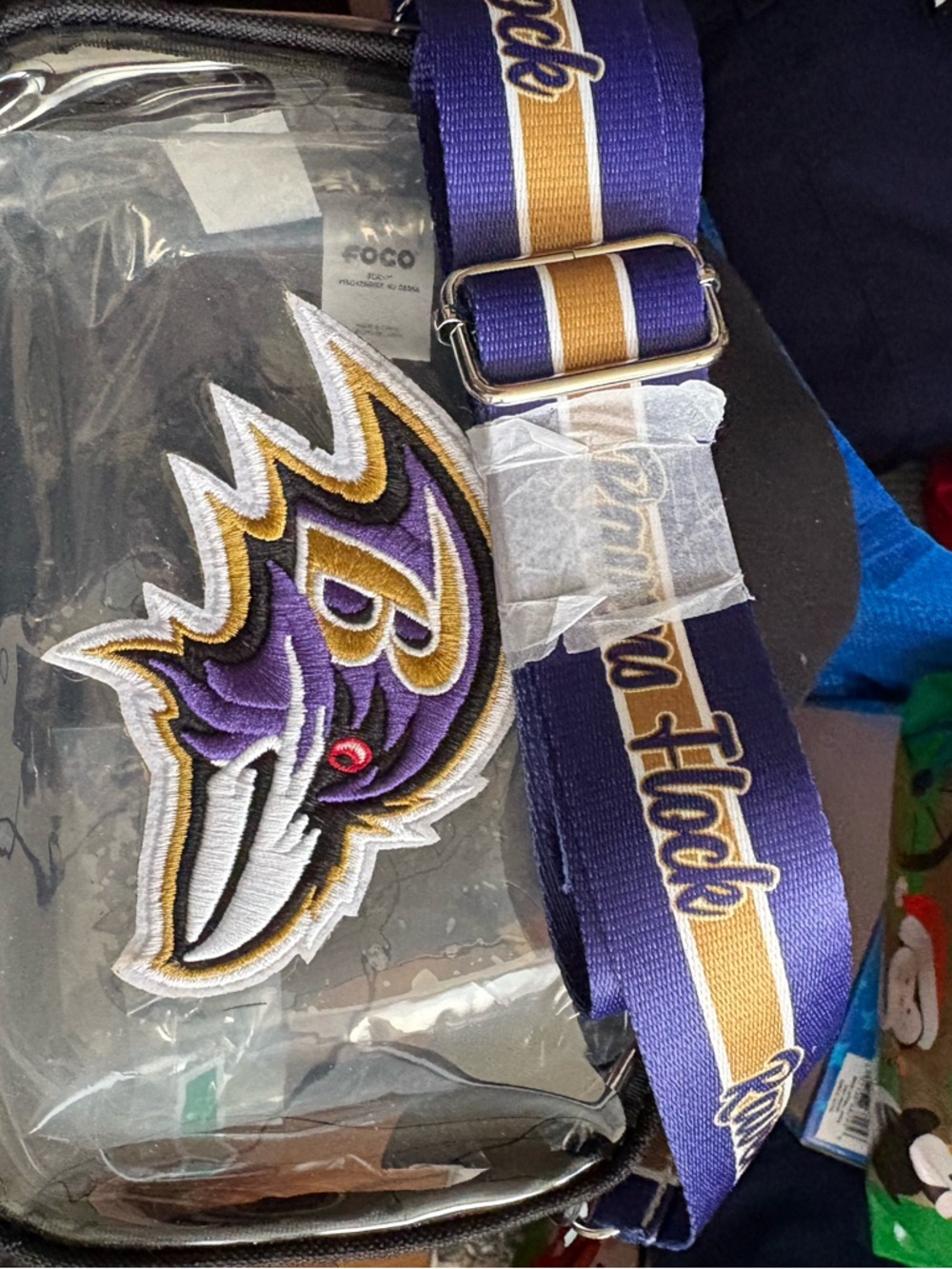 Baltimore Ravens Purple & Gold Crossbody Strap + Patch